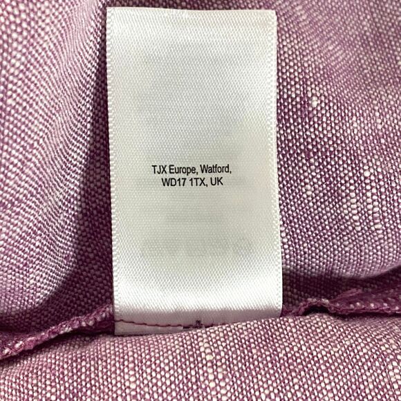 Tahari Linen Popover Shirt Dress Women Plus Size 1X Eggplant Sleeveless Collared - Picture 9 of 11